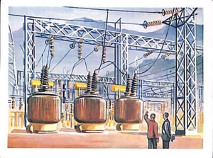 SCHALTANLAGE APPAREILLAGE ÉLECTRIQUE SWITCHGEAR TRANSFORMATOR IMAGE CARD 1950'S - Picture 1 of 2