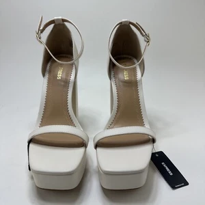 Express Damen-Abendschuhe hohe weiße Plateau-Sandalen mit Absatz Größe 9 - Bild 1 von 6
