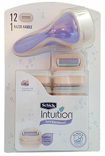 Schick Intuition Pure Nourishment Kit (Includes 1 Razor + 12 Refill Cartridges)