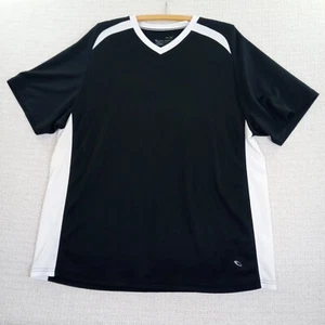 Tek Gear Mens Shirt XXL Black White Short Sleeve Jersey Top Athletic Gym Workout - Picture 1 of 10