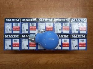 Paquete de 10 X Maxim 15W 240V BC B22 Tapa de Bayoneta Azul GLS Lámpara - Imagen 1 de 4