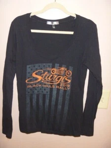 DAMEN-LANGÄRMLIGES T-SHIRT STURGIS BLACK HILLS RALLY 2019 GRÖSSE 2X... LÄUFT KLEIN AUS - Bild 1 von 3