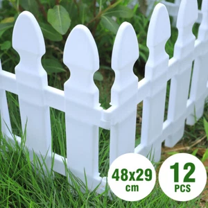 Plastic Garden Edging Lawn 12PCS Flower Fence Border Pannel Yard Landscape Decor - Picture 1 of 8