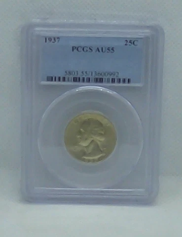 1937 90% Silver Washington Quarter PCGS AU55 Cover