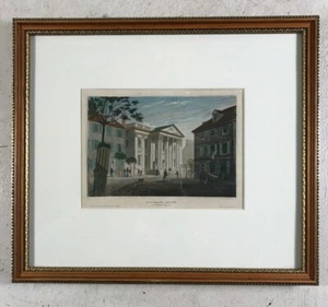 Girard’s Bank Philadelphia grabado a mano enmarcado arte histórico - Imagen 1 de 5