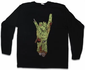 ZOMBIE METAL FIST HERREN LANGARM T-SHIRT Hard Rock Schild Hand Zombie Fun Wacken - Bild 1 von 1