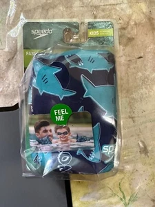 NEW Speedo Kids Fabric Armband Floaties Navy Shark Design Ages 2-12 - Picture 1 of 2
