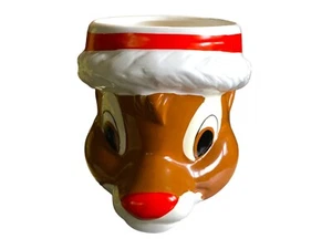 Vtg Rudolph Ceramic Cup Mug Handpanted Robert L May Co. Applause Christmas - Picture 1 of 7