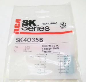 RCA SK4035B - 4 bits registro de cambio de entrada/salida paralela CMOS IC, NUEVO DE NUEVO - Imagen 1 de 1