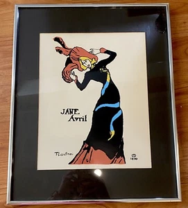 RARE Henri de Toulouse Lautrec JANE AVRIL 1899 Lithograph in CUSTOM Framed - Picture 1 of 7