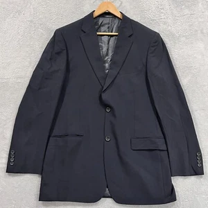 Joseph & Feiss Blazer Suit Jacket Mens 41L Navy Blue 2 Button 100% Wool preppy - Picture 1 of 12