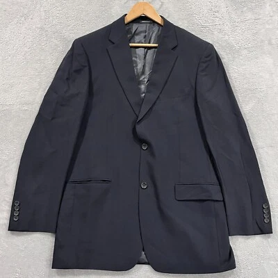 Joseph & Feiss Blazer Suit Jacket Mens 41L Navy Blue 2 Button 100% Wool preppy - Image 1 of 4