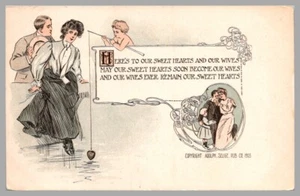 Here’s To Our Sweet Hearts Our Wives UDB c1905 Adolph Selige Comic Postcard - Picture 1 of 2