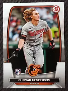 Bowman #65 Gunnar Henderson Baltimore Orioles 2023 radiocontrol novato como nuevo - Imagen 1 de 1