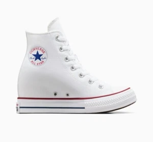 Women Converse Chuck Taylor All Star Wedge Platform Shoes Size 7 White A11908C - Picture 1 of 21