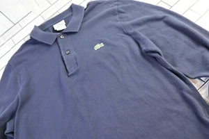Lacoste Polo Shirt Mens FR 5/ US Large Blue Long Sleeve 100% Cotton - Picture 1 of 9