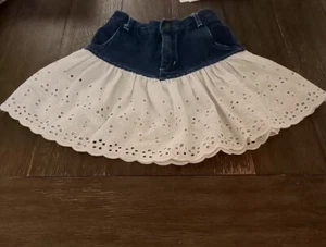 Vintage Y2K Jean Denim Lace Skirt Size 5 Girls A La Mode Coquette (8) - Picture 1 of 12