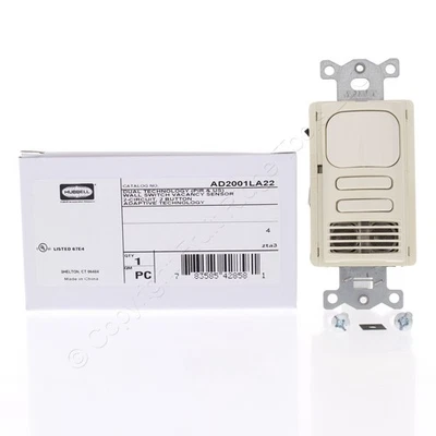 Interruptor sensor de vacío de almendras Hubbell Lt adaptativo PIR/US 2 circuitos AD2001LA22 Foto 1 de 4