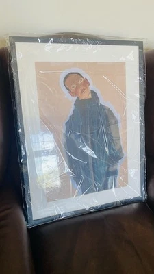 Egon Schiele niño en abrigo verde. Estampado enmarcado y montado. Nuevo y listo para colgar Foto 1 de 4