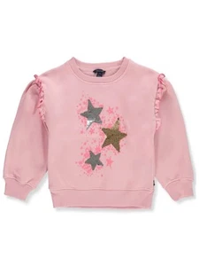 Nautica Girls' Sequin Star Fleece Sweatshirt Color: pink Size: 4 - Picture 1 of 1