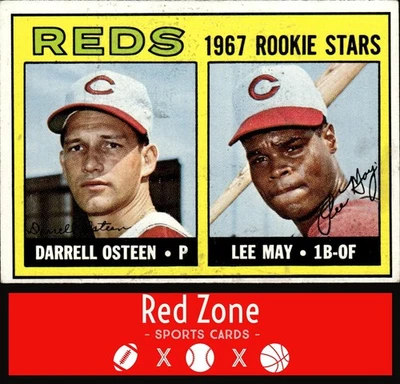1967 Topps - #222 Reds 1967 Rookie Stars (Darrell Osteen / Lee May) RS EX (RC) - Image 1 of 2