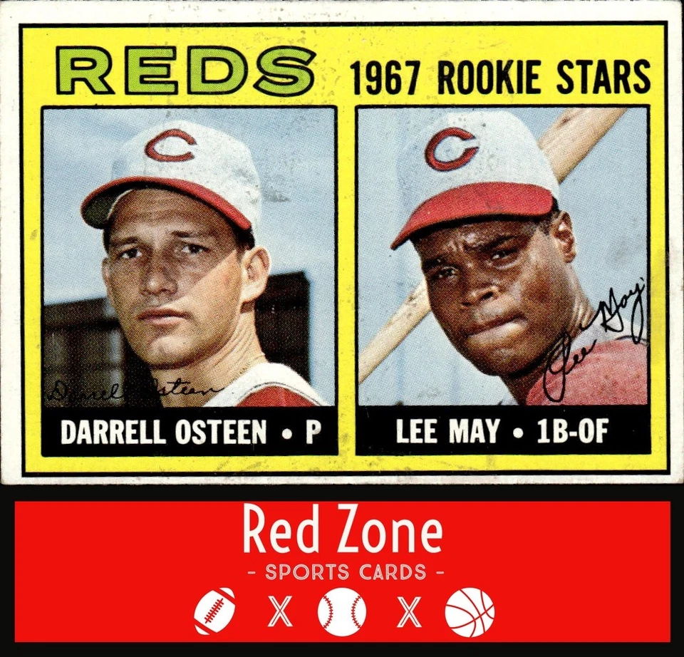 1967 Topps - #222 Reds 1967 Rookie Stars (Darrell Osteen / Lee May) RS EX (RC) - Image 1 of 2
