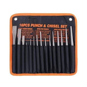 12 Pcs Punch and Chisel Set with All in One Storage Bag for Easy Organization - Picture 1 of 14