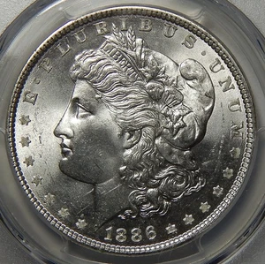 1886 PCGS/CAC MS66+ MORGAN DOLLAR - Picture 1 of 4