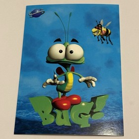 Bug! Sega Saturn Video Game Character Chrome Continental Postcard