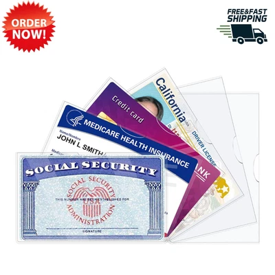 Paquete de 6 fundas protectoras para tarjetas de Seguro Social 24 mil transparentes impermeables cubierta de identificación Foto 1 de 4