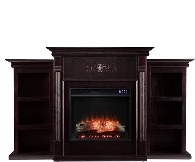 Chimenea eléctrica Tennyson con estanterías, espresso nuevo Foto 1 de 4