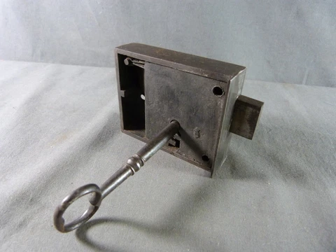 French Antique 18th century wrought iron door handle, manor house handle Cover