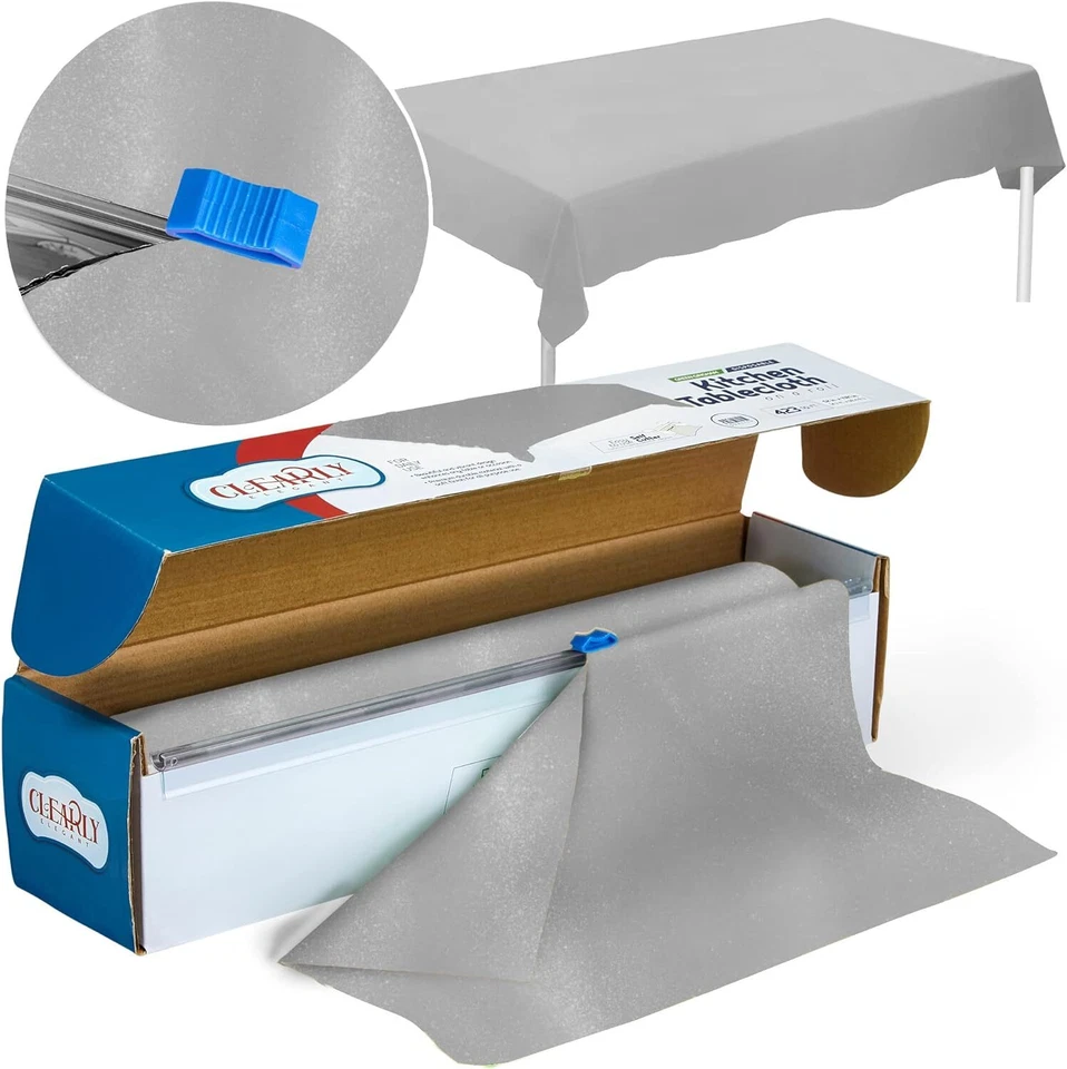 ClearlyElegant: Bonito diseño sólido, fiesta/boda/evento, rollo de mantel con cortador Foto 1 de 4