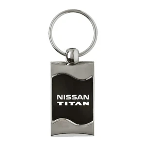 Llavero y llavero Nissan Titan - llavero de metal cepillado girado onda negra - Imagen 1 de 3