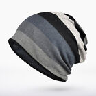 Multi-use Hats  Neck Scarf Warmer Striped Slouchy Beanie Cap Oversized Soft Hat