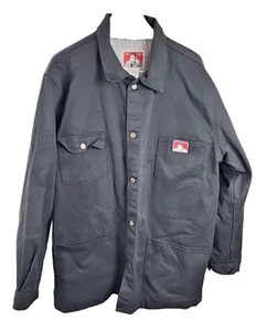 Ben Davis Canvas Work Chore Jacket XXL Snap Front Lined Black - Picture 1 of 10