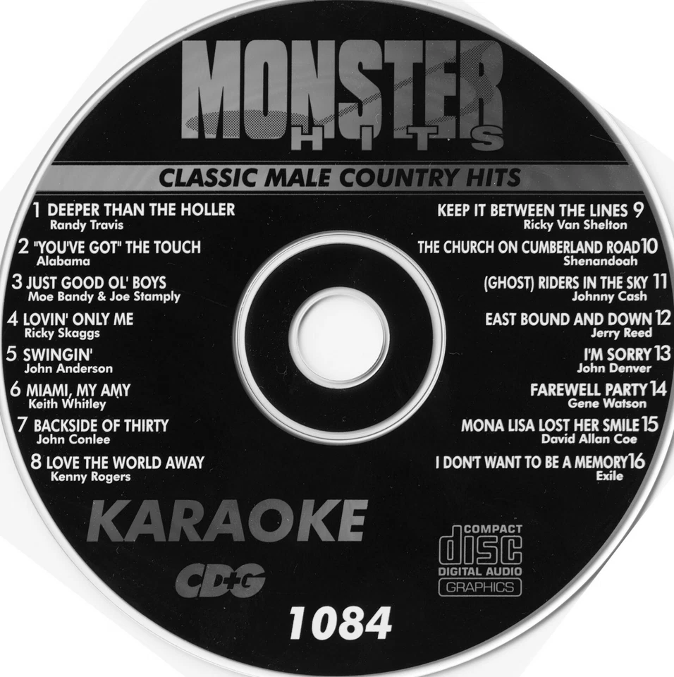   KARAOKE MONSTER HITS CD+G MALE COUNTRY HITS  #1084 - Image 1 of 1