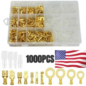 1000Pcs Assortment Spade Male Female Terminals Electrical Wire Crimp Connectors - Picture 1 of 11