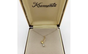 Vintage Krementz Dainty Rhinestone Pendant necklace NIB - Picture 1 of 6