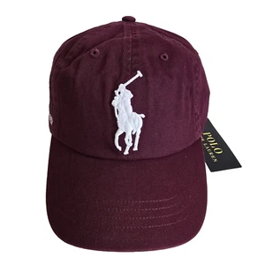 Polo Ralph Lauren Men's Big Pony Burgundy Twill Baseball Cap New Hat - Picture 1 of 10