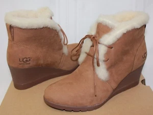 Stivali donna UGG Jeovana castagno scamosciato impermeabili nuovi con scatola! - Foto 1 di 5