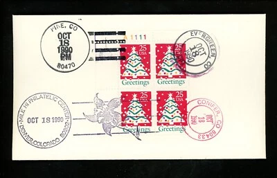 US FDC #2515 None 1990 Conifer Denver Evergreen Pine CO Christmas PB Unofficial  - Image 1 of 2