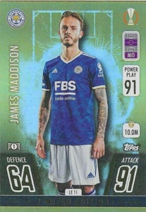 2021-22 TOPPS MATCH ATTAX UEFA JAMES MADDISON EDIZIONE LIMITATA #LE 11 LEICESTER - Foto 1 di 1