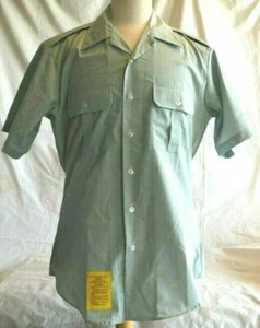 Camisa para hombre EE. UU. manga corta poliéster/algodón verde militar 415 - Imagen 1 de 19