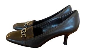 Cole Haan Womens Brown Leather Slip On Pump Sz 9B Buckle - Picture 1 of 11