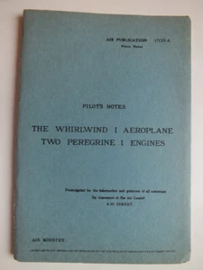 Pilot's Notes; The Whirlwind I Aeroplane (AP 1709A) *Reprint* - Picture 1 of 4