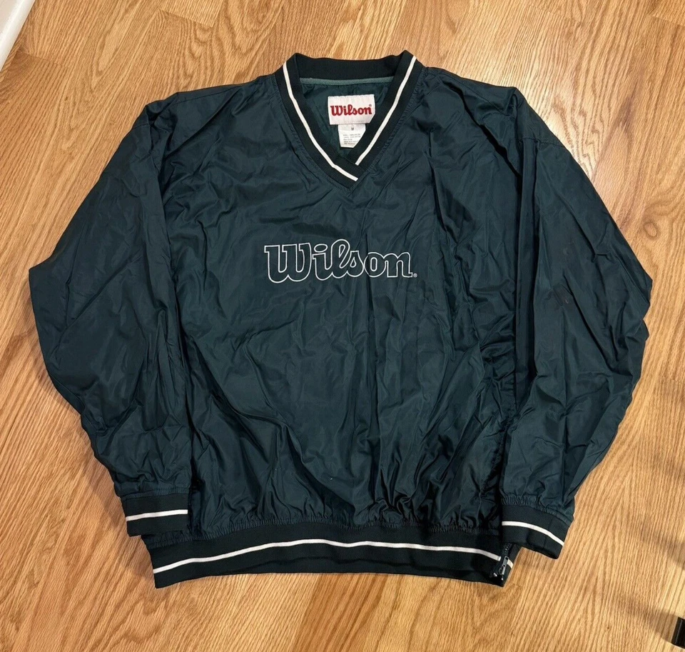 De colección Años 90 Azul Marino/Blanco Rayas Wilson Pull Over Para Mujer Talla M Raro Foto 1 de 4