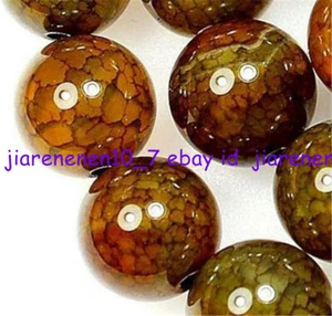 Natural 8mm Yellow Dragon Veins Agate Onyx Round Gemstone Loose Beads 15'' - Picture 1 of 12