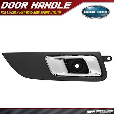 Manija de puerta interior cromada + negra del lado del pasajero trasero para Lincoln MKT 2010-2018 Foto 1 de 4