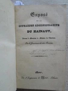 DE PUYDT : SITUATION DU HAINAUT. Mons, 1834. - Picture 1 of 19